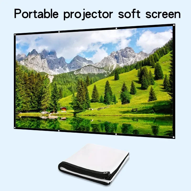 60-150 inch foldable, easy to clean, non perforated wall mounted projection screen, ironable white soft screen