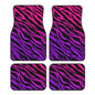 Zebra Stripe Car Floor Mats 4-Piece Non-Slip All-Weather Universal Mats for Sedan SUV