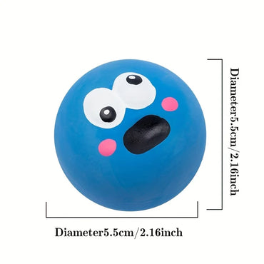 Cartoon Big Eye Squeaky Rubber Dog Ball – Durable Interactive Chew Toy for Dogs
