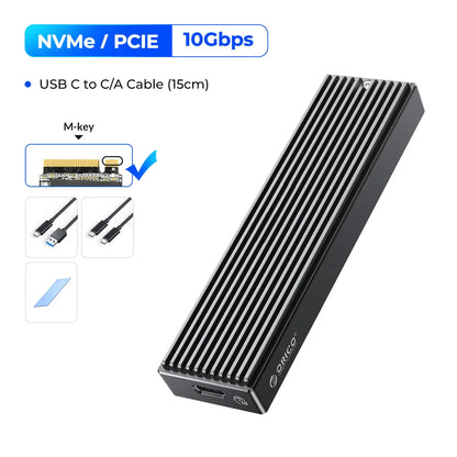 M.2 NVMe & SATA SSD Enclosure USB-C 10Gbps/20Gbps — 2230–2280 Supported