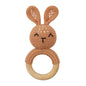 BPA Free Baby Wooden Teether Crochet Rattle Toy for Newborns