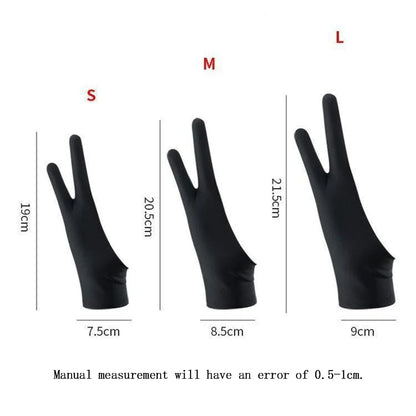 Two-Finger Drawing Glove for Tablets — Left & Right Hand Anti-Fouling Touchscreen Glove