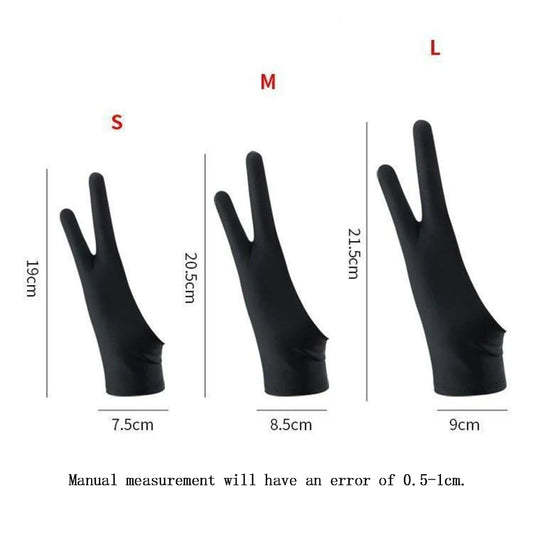 Two-Finger Drawing Glove for Tablets — Left & Right Hand Anti-Fouling Touchscreen Glove
