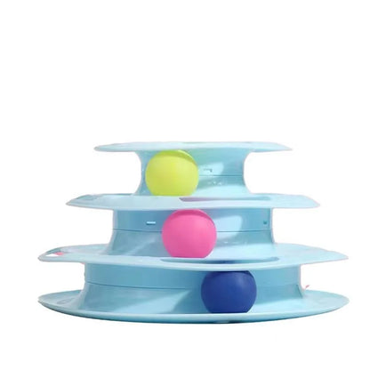 Interactive Cat Turntable Toy — 3- or 4-Layer Spinning Teaser for Cats, Self-Play Boredom Reliever