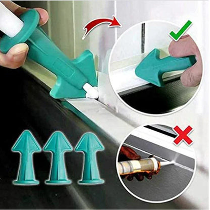 5-Piece Caulking Nozzle Applicator Set – 3 Radius Finishing Tools for Silicone, Grout, Tile & Brick Joints