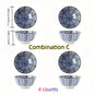 Japanese-Style Blue & White Hand-Painted 4.5-Inch (11.5 cm) Ceramic Rice Bowl Retro Tableware