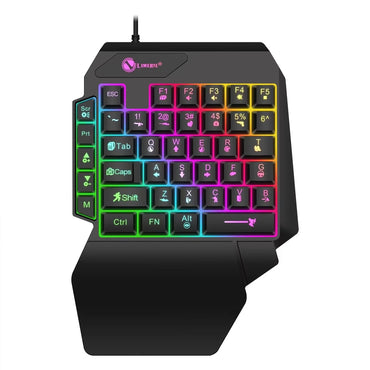 35-Key One-Handed Mini Gaming Keyboard USB Wired Ultra-Slim Backlit for PC Laptop Smartphone