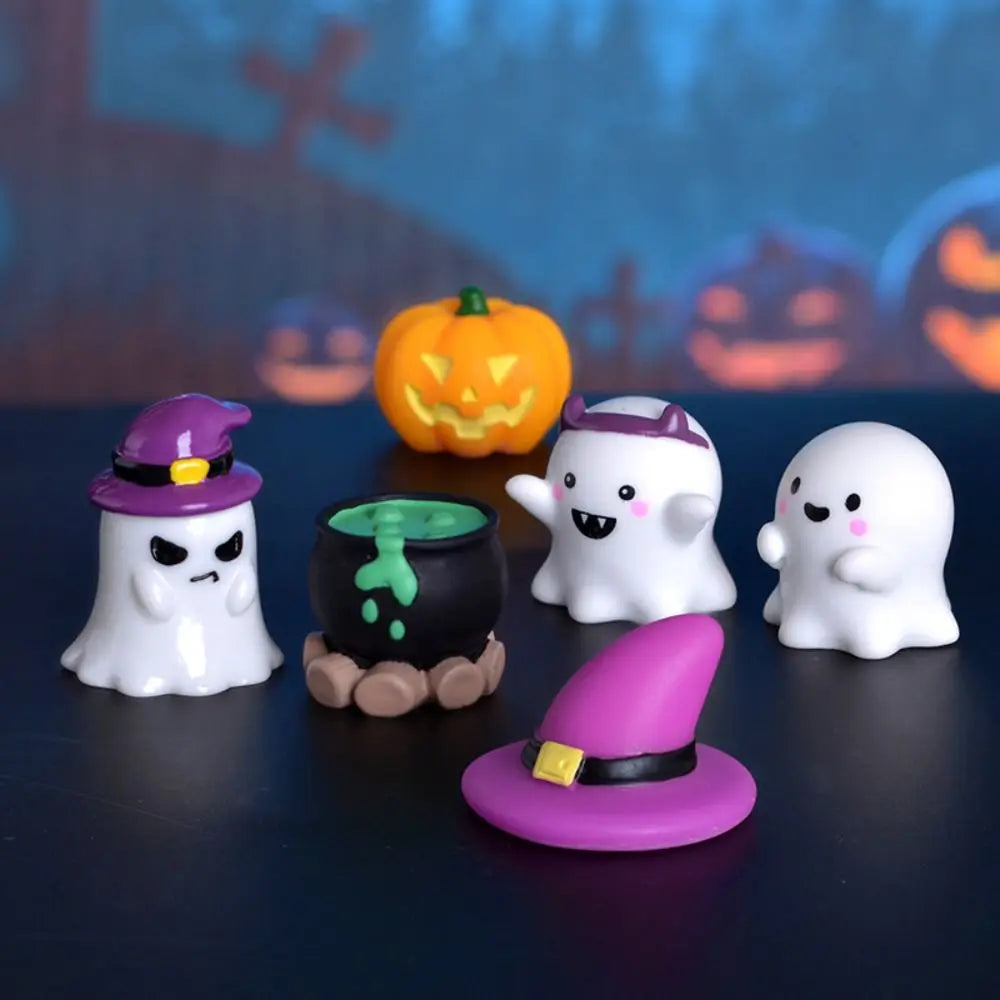 Halloween Resin Miniature Figurines - Pumpkin & Ghost Styles