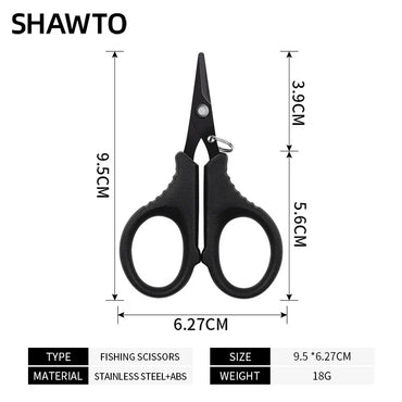 Fishing Line Scissors Keychain - Serrated Stainless Steel Blade, Titanium-Coated Corrosion-Resistant, Blunt Tip (9.5 x 6.27 cm / 3.74 x 2.47 in)
