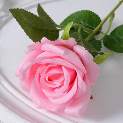 Artificial Silk Rose - Single Stem, 55 cm, 13 Colors, Realistic Foam Petals for Weddings, Home Decor & Gifting