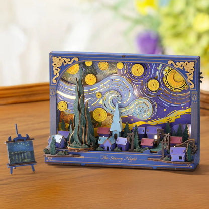 ROKR Starry Night 3D Wooden Puzzle – Van Gogh DIY Craft Kit Wall Art (238 Pieces)