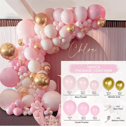 Tender Pink Gold Balloon Garland Arch Kit Wedding Birthday Party Decoration Adult Kids Baby Shower Decor Ballon Wedding Supplies