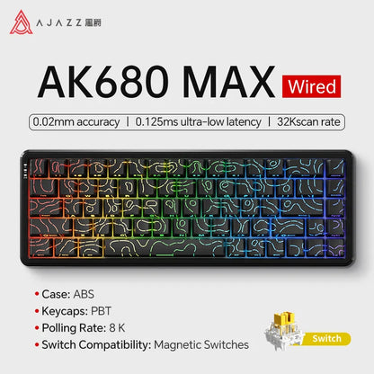 68-Key Hot-Swappable Mechanical Bluetooth & USB Compact Gaming Keyboard with RGB Backlight