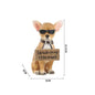 Chihuahua Dog Statue Figurine 10.5cm Hand-Painted Realistic Cute Resin Animal Sculpture Home Desk Shelf Decor Gift for Pet Lover