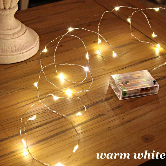 Battery Operated LED Fairy Lights – Copper Wire String Lights for Bedroom, Christmas & Parties | 20–100 LEDs, 2–10 m (6.6–32.8 ft), AA Powered, Multicolor