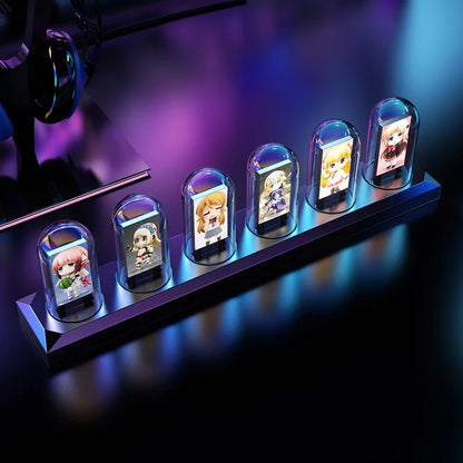 RGB Nixie-Style IPS Tube Clock - LED Color Screen Digital Desktop Night Light
