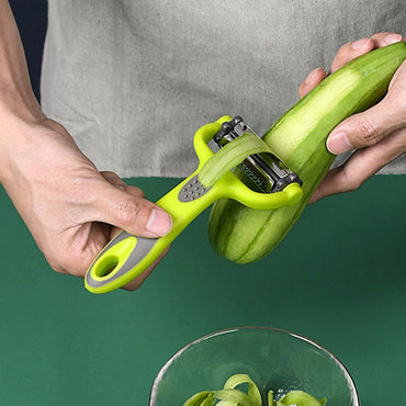3-in-1 Rotary Vegetable Peeler Julienne Slicer and Grater for Carrot Potato Fruit Kitchen Tool