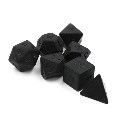 7 Pcs/set  Scrubs Pure Black Digital Dice Board Gameaccessories