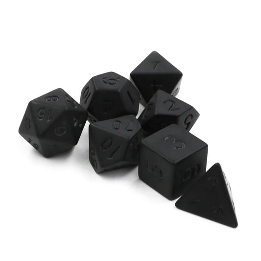 7 Pcs/set  Scrubs Pure Black Digital Dice Board Gameaccessories