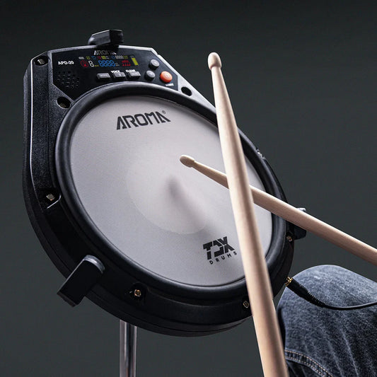 Portable Rechargeable Silent Electronic Drum Practice Pad with Metronome, Speed Training & Headphone Output