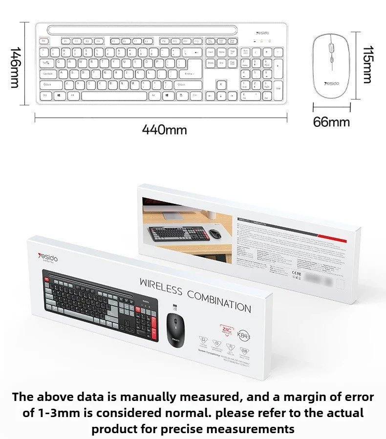 Wireless keyboard and mouse set, mechanical touch keyboard and mouse universal set, desktop computer laptop e-sports specific