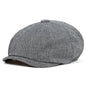 Retro Men’s Newsboy Cap – Classic Herringbone Octagonal Hat, British Style Flat Cap for Autumn & Winter, Vintage Painter Beret