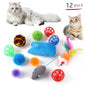 Interactive 11-Piece Cat Toy Variety Set — Feather Wands, Sisal Mice, Bell Balls & Plush Toys
