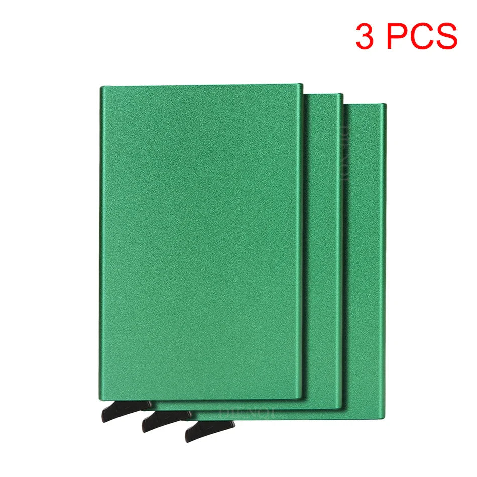 RFID Metal Pop-Up Card Holder Wallet – Slim Minimalist Small Black Unisex
