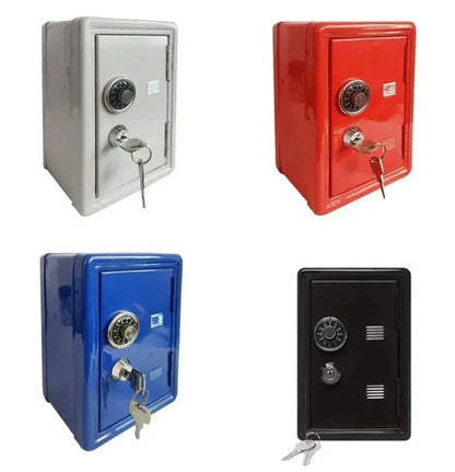 Mini Vertical Metal Safe Piggy Bank Desktop & Car Key Lock Box