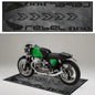 VIKAMA Premium Flannel Motorcycle Carpet, Motorcycle Floor Mat, Parking Mat, Oil-Proof, Anti-Slip, Stain-Proof, Home Decoration