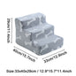 Pet Stairs for Dogs & Cats — 3- or 4-Step Detachable Sponge Ramp, Washable Waterproof Anti-Bite Pet Ladder