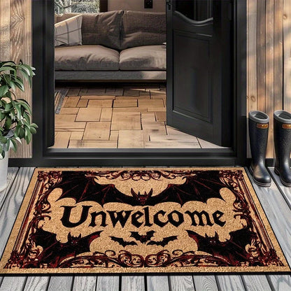 VIKAMA Halloween Carpet Bat Unwelcome Personality Carpet Door Mat Non-Slip Floor Mat Dark Series Outdoor Carpet Home Decoration