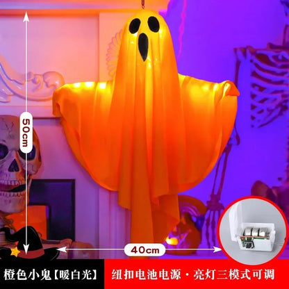 LED Ghost Hanging Halloween Decoration, Orange or White