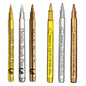 6-Pack Brush Tip Metallic Paint Markers – Metallic Gold & Silver Permanent Paint Pens for Manga, Crafts & Scrapbooking