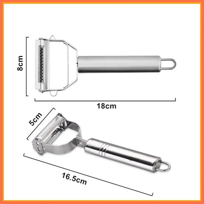 Stainless Steel Double-Head Vegetable Peeler - Multi-Function Fruit & Melon Peeler