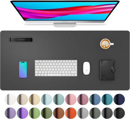 Large Waterproof PU Leather Desk Mat for Office & Home — Keyboard, Mouse & Writing Pad