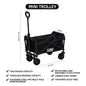 Collapsible Folding Beach Wagon Cart - Heavy-Duty Portable Utility Trolley for Camping & Outdoor (5-Inch Wheels)