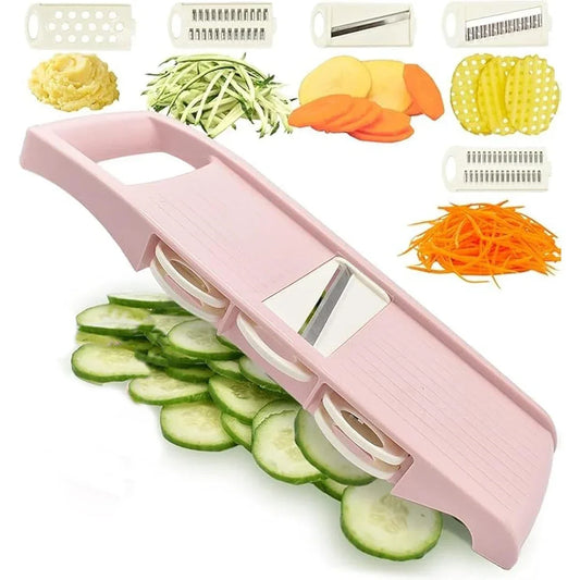 5-in-1 Mandoline Vegetable Slicer – Multi-Blade Potato Cutter, Grater & Shredder