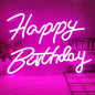 Happy Birthday Neon Sign Neon Happy Birthday Sign for Wall Decor Wall Neon Sign with Dimmable Switch Birthday Party Supplies