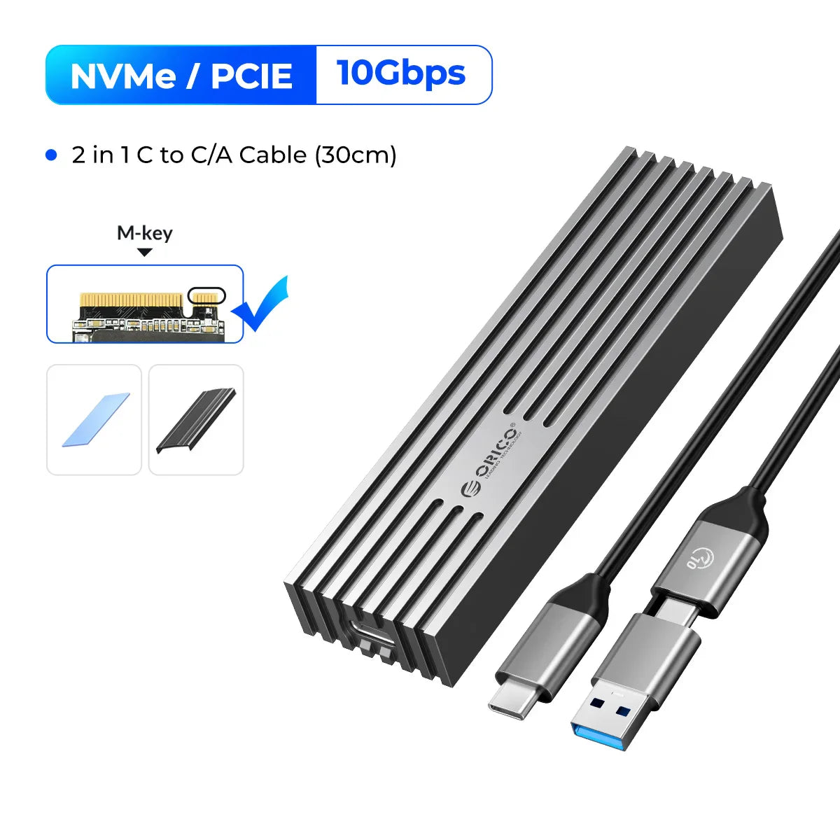 USB4 40Gbps NVMe M.2 SSD Enclosure — Thunderbolt 3/4 Compatible, USB-C