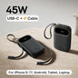 45W Power Bank – 10,000mAh & 20,000mAh Portable Charger with Built-in USB-C + Lightning Cables, USB-A Fast Charge