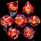 7-Piece Liquid Core Eye of Sauron Resin Dice Set Sharp-Edge D20 for D&D Tabletop RPG