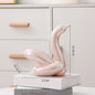 Nordic Ceramic Swan Sculpture Animal Decorative Figurine Home Decor Room Accessory Swans Decorative Item