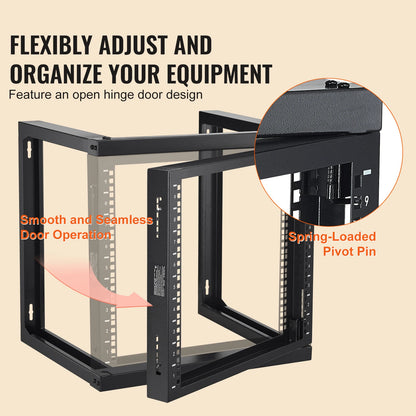 SucceBuy 9U Wall-Mount Server Rack for 19-Inch Equipment