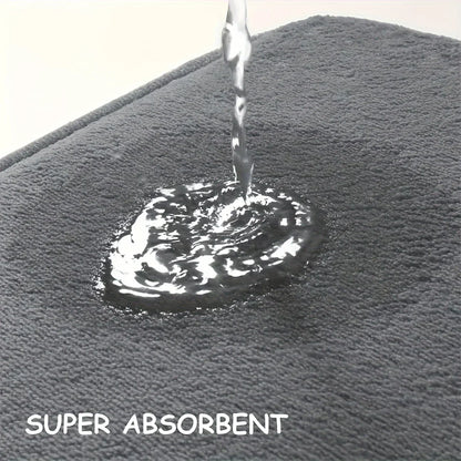 Thickened Special-Shaped Bathroom Mat – Absorbent Non-Slip Flannel Rug