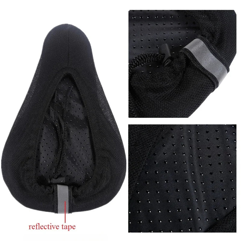 3D MTB Bike Saddle Cover 28 x 16 x 2 cm (11 x 6.3 x 0.8 in) — Breathable Foam & Gel Seat Cushion for Mountain & Road Bikes