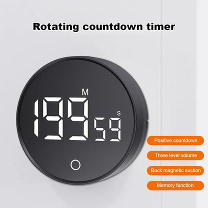 Magnetic Digital Kitchen Timer, Large LED Display, Countdown & Count-Up Alarm, Adjustable Magnetic Stand