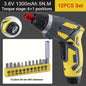 Compact Rechargeable Cordless Screwdriver — 4.2V (3.6V), 6 N·m Torque, 1300mAh, 250 RPM