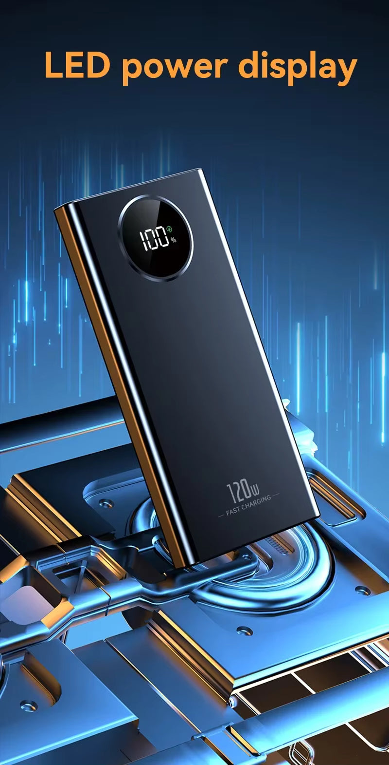 120W Power BankSuper Fast Charging 80000mah Ultra large Capacity For Mobile Power External Battery For iPhone Xiaomi Samsung