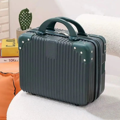 14-Inch Mini Travel Makeup Case — Hard Shell Cosmetic Organizer with Password Lock